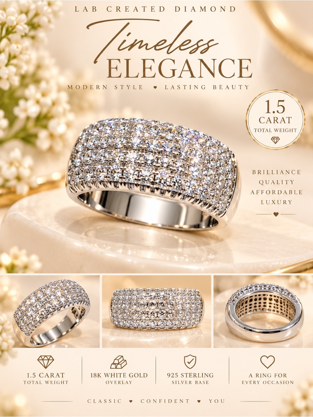 Gorgeous 1.5 ctw Lab Diamond Band Ring
Authentic Diamonds